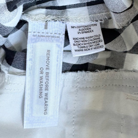 Ann Taylor Loft Marisa Cropped Gingham Checkered Black and White Ankle Pants Sz4 - Picture 7 of 14